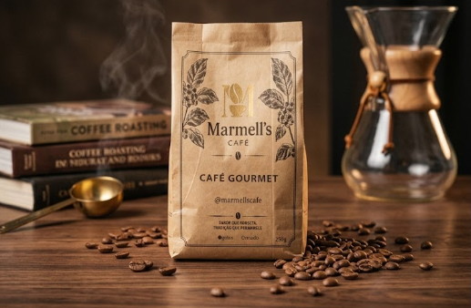 Embalagem do Café Gourmet da Marmell's Café